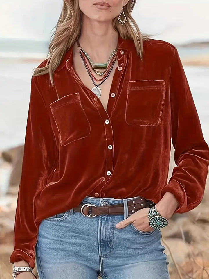 Geanie - חולצה עם שרוולים ארוכים וכיסים קדמיים