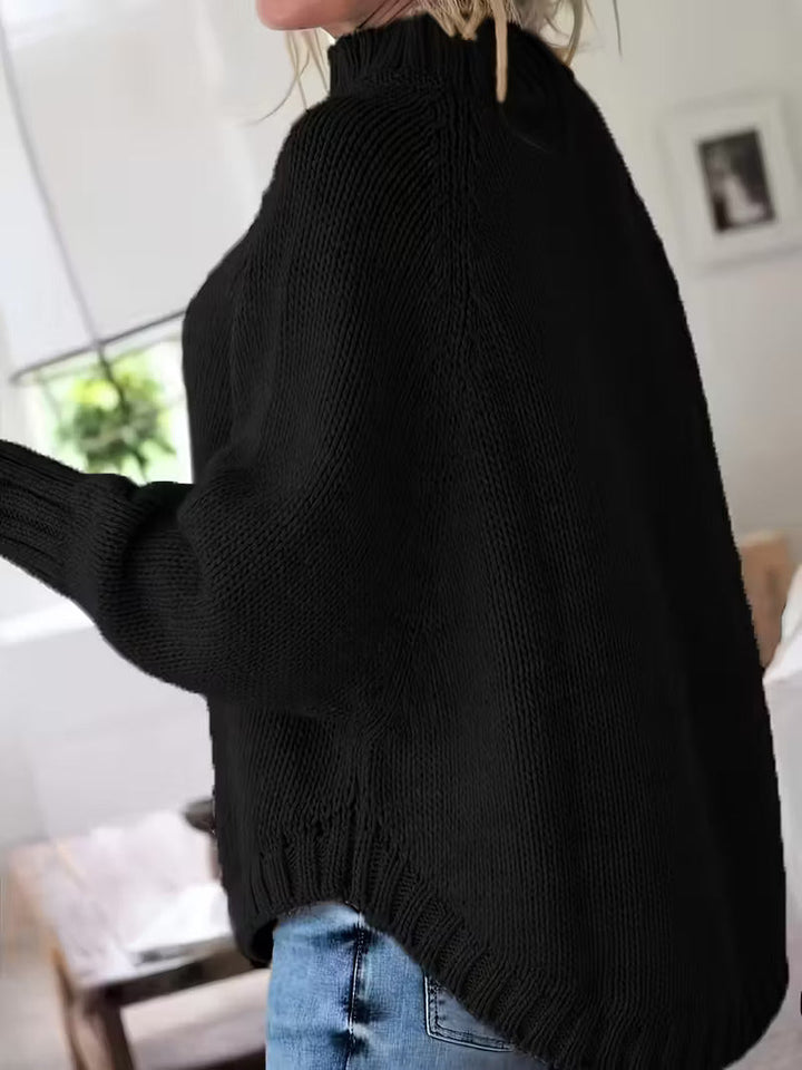 Pamella - סוודר גדול עם סריגה צמה