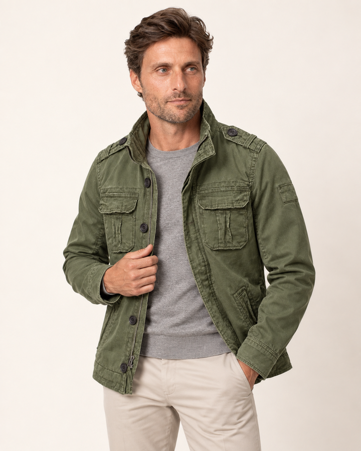 Renzi - Multi Pocket Stand Collar Utility Jacket