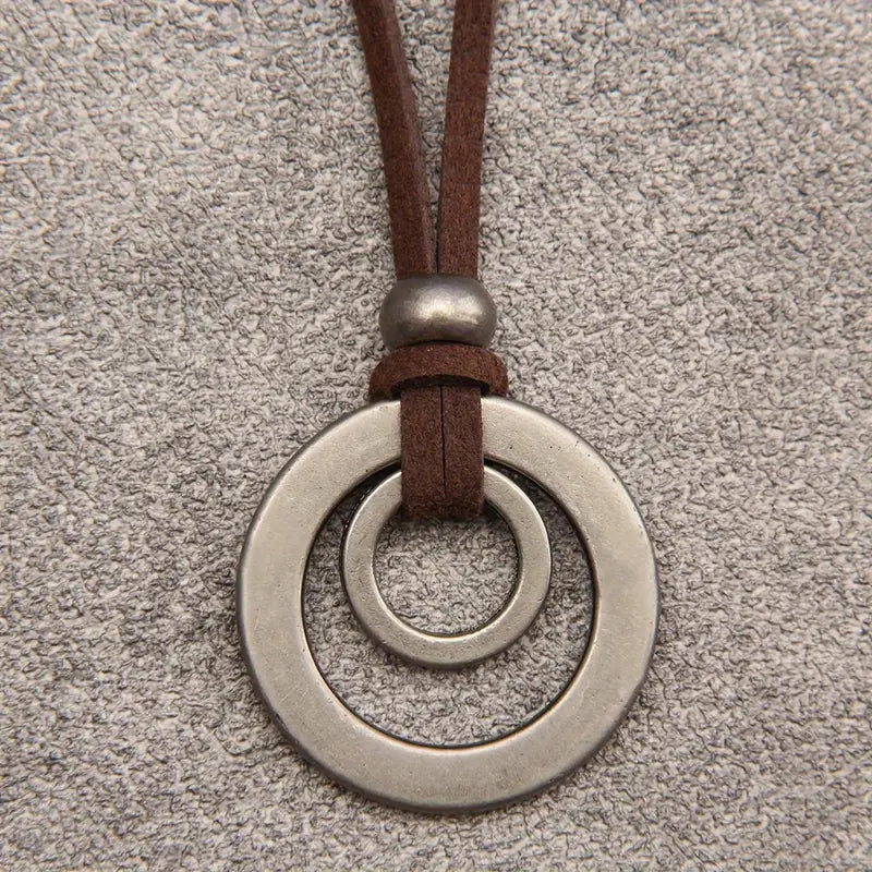 UnityRings - תליון מעגלים כפולים, שרשרת יוניסקס