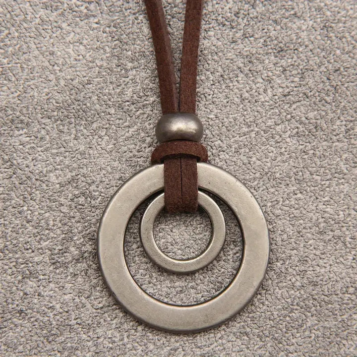 UnityRings - תליון מעגלים כפולים, שרשרת יוניסקס