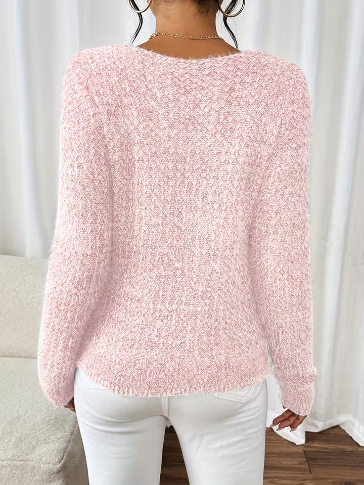 Aderah - סוודר רופף עם צווארון V