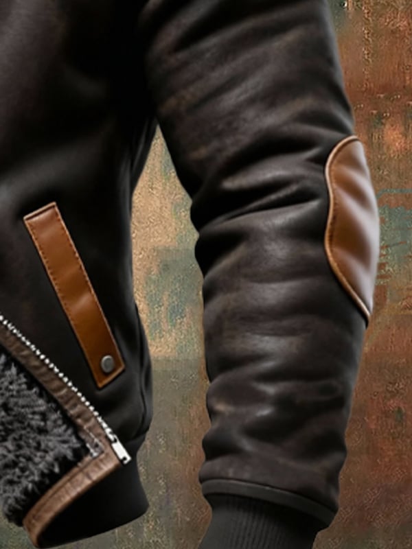 Pessina - ז'קט קפוצ'ון מעור אלגנטי עם שרוולים ארוכים