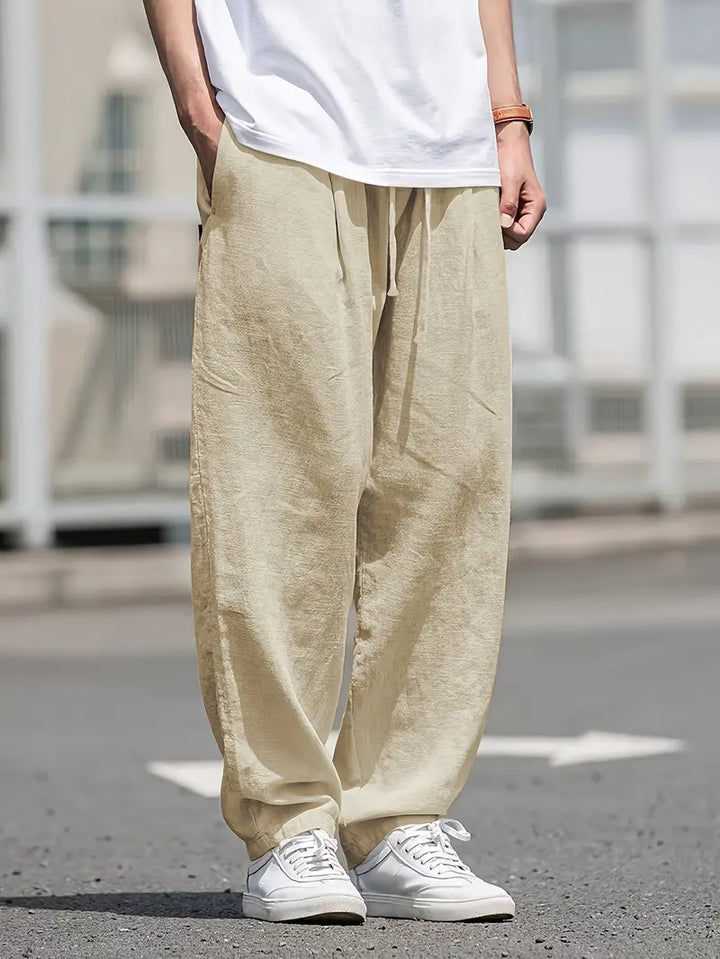 Kirk - מכנסי כותנה נושמים עם כיסים