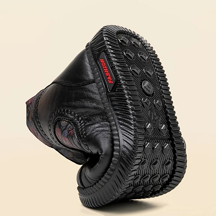 Robbie - מגפי עור עם הדפס פרחוני וינטג'