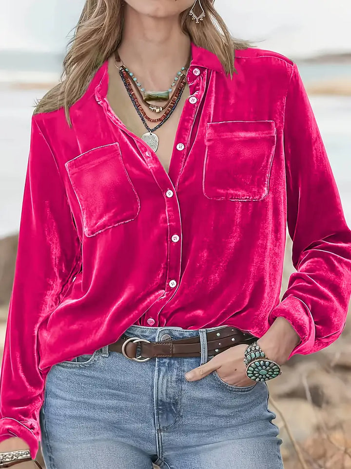 Geanie - חולצה עם שרוולים ארוכים וכיסים קדמיים