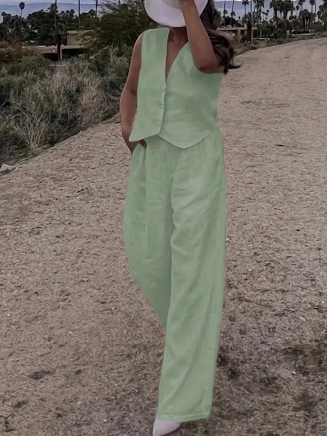 Jorja - סט אלגנטי ללא שרוולים בשני חלקים