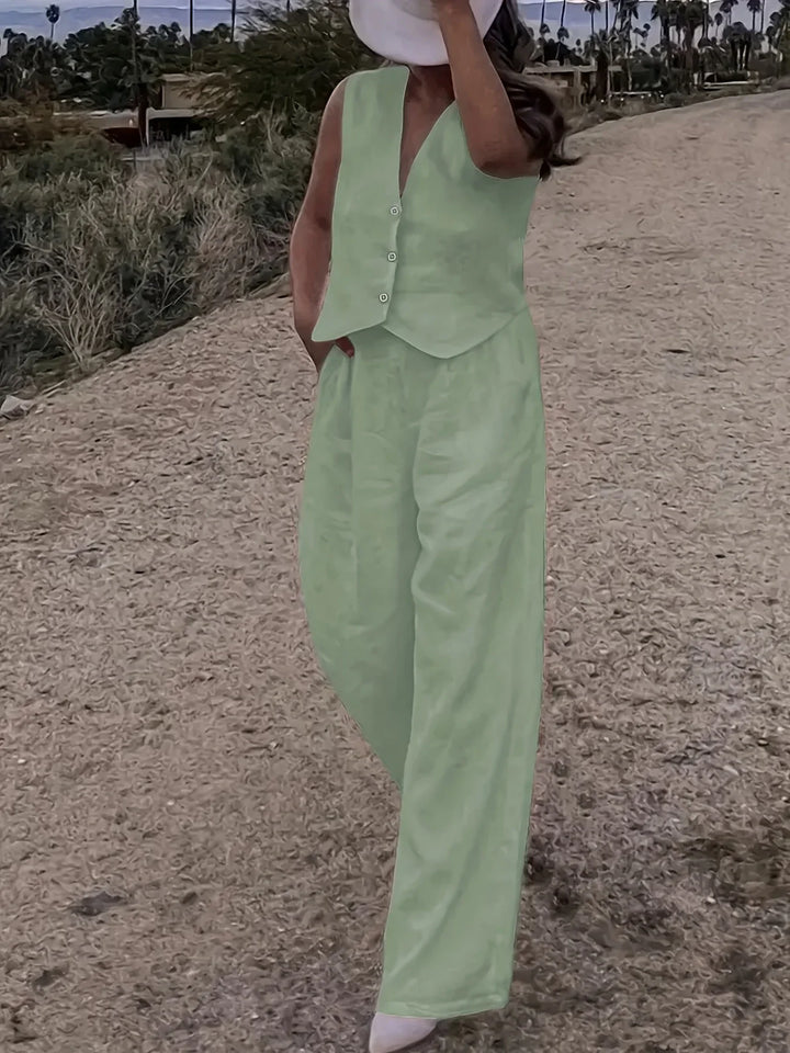 Jorja - סט אלגנטי ללא שרוולים בשני חלקים