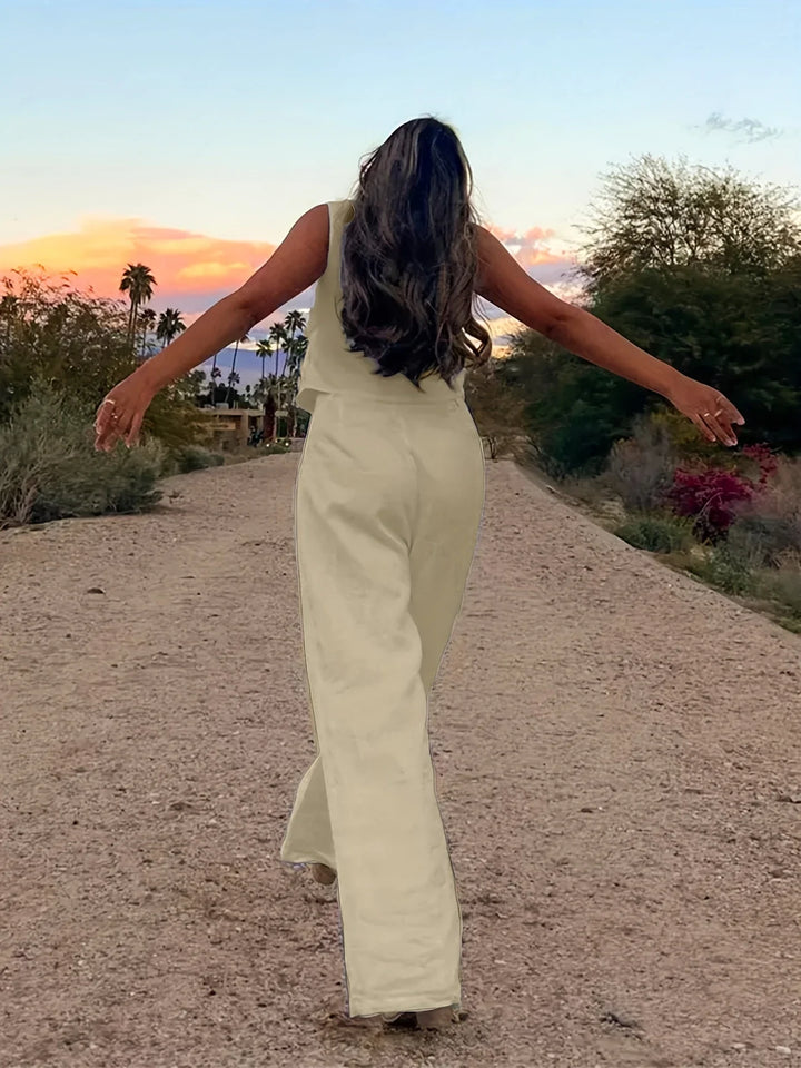 Jorja - סט אלגנטי ללא שרוולים בשני חלקים