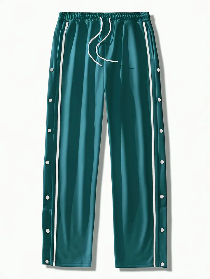 Mendis - מכנסי ספורט קז'ואל עם רגל ישרה וכפתורי לחץ