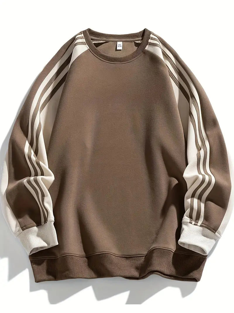 Maddox - סווטשירט עם שרוולים פסים וצווארון עגול