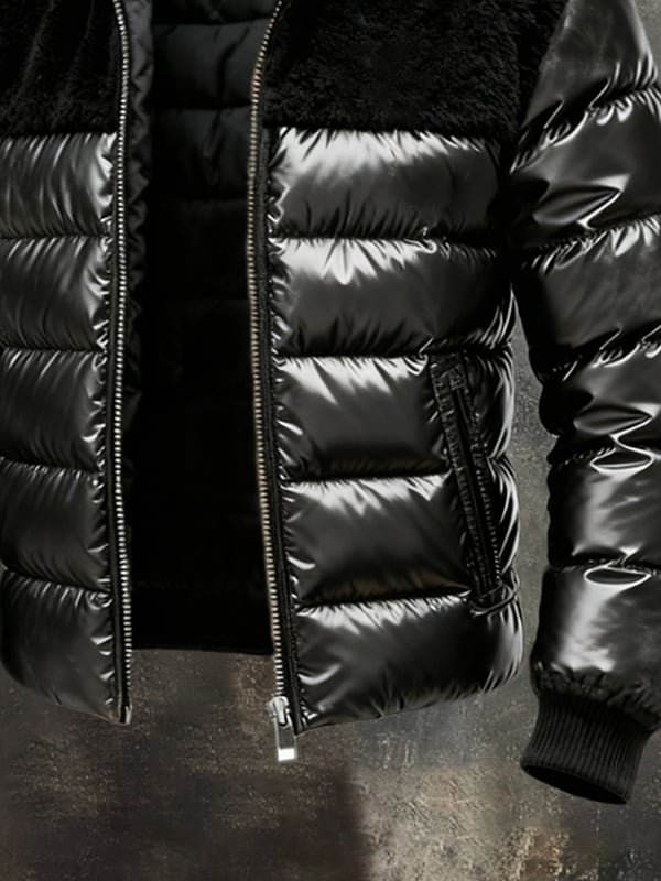 Maignan - מעיל פליז רטרו חם עם טלאים