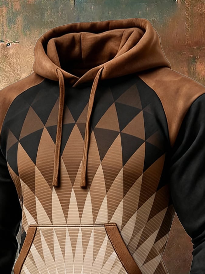 Nicholls - סווטשירט קז'ואל עם שרוולים ארוכים והדפס בלוק צבעוני