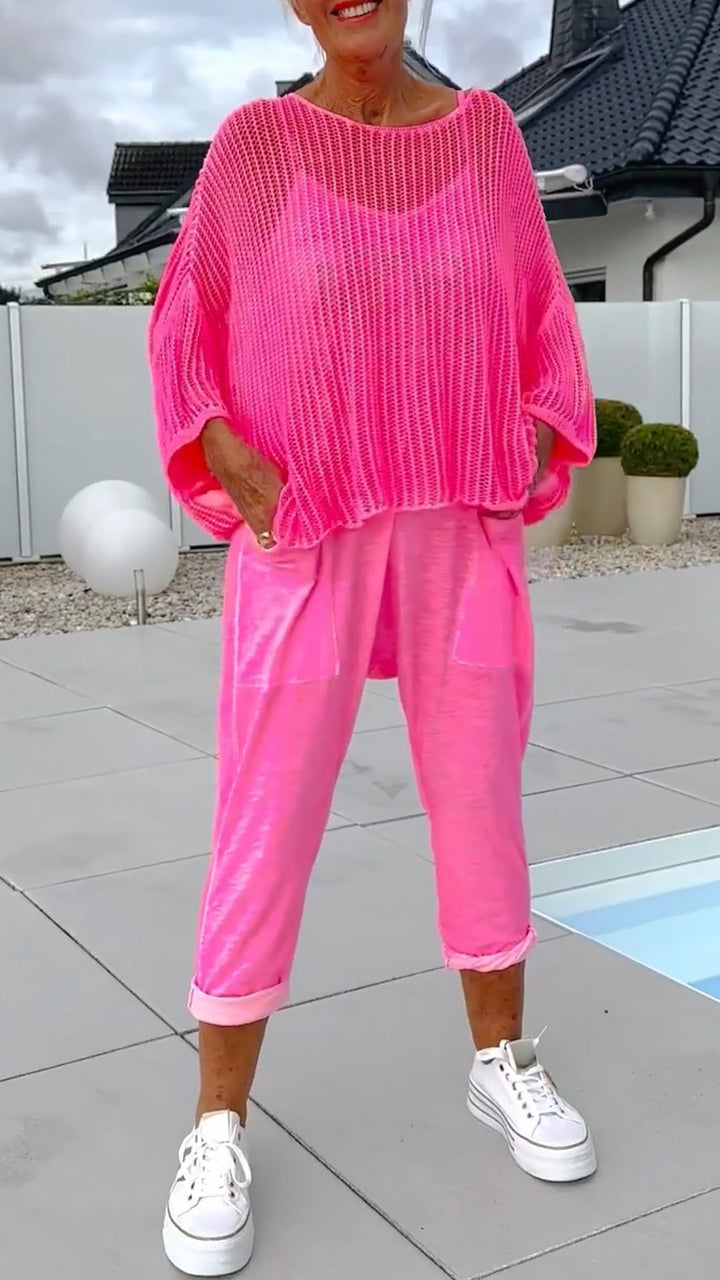 Spanou - אוברול קז'ואל וחולצת סמוק חלולה