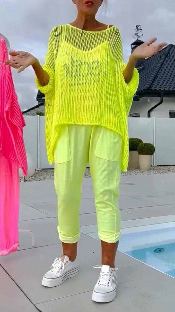 Spanou - אוברול קז'ואל וחולצת סמוק חלולה