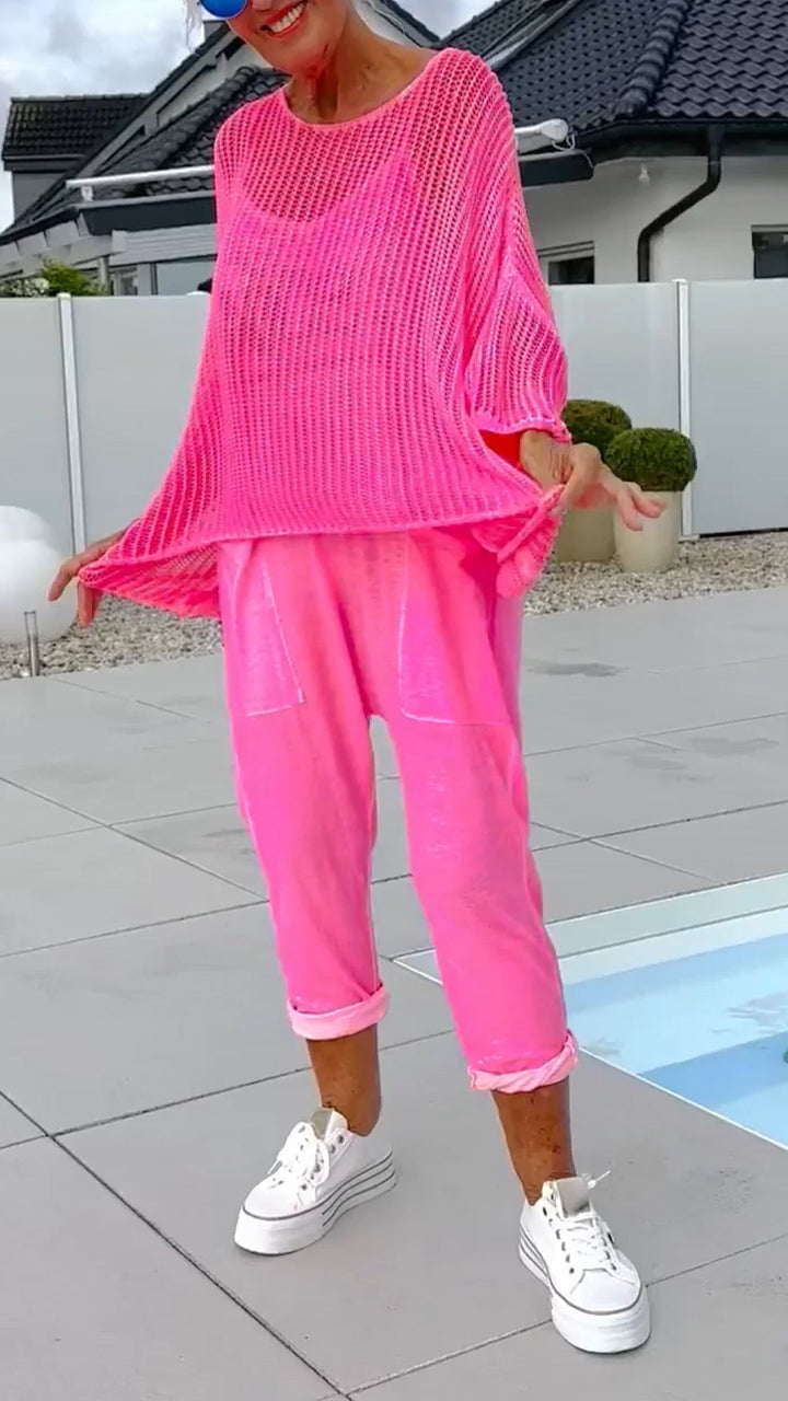 Spanou - אוברול קז'ואל וחולצת סמוק חלולה