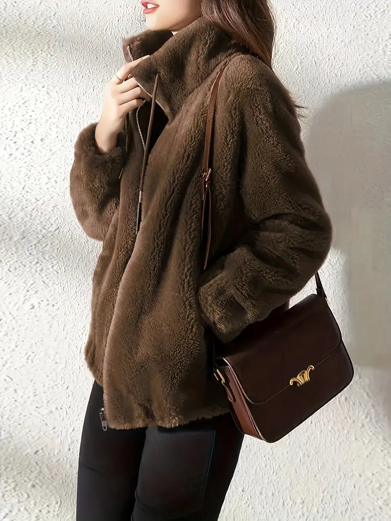 Maliza - מעיל פליס מסוגנן עם פרווה