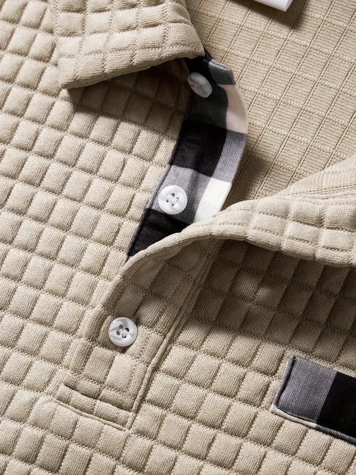 Hughes - חולצת כפתורים סרוגה עבה בסגנון קז'ואל