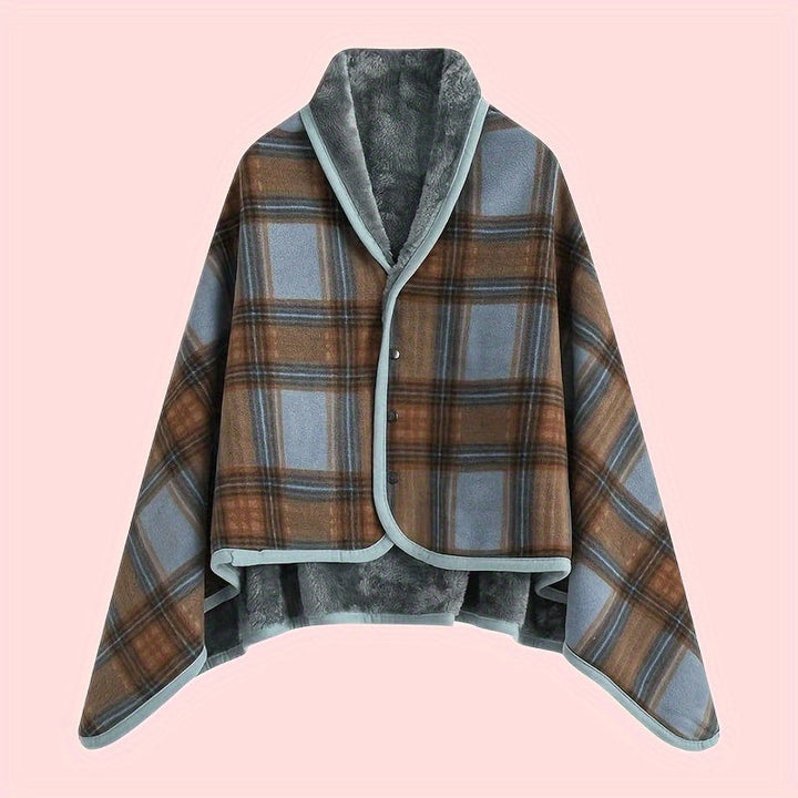 Erlissa - Winter Plaid Wearable Blanket Shawl