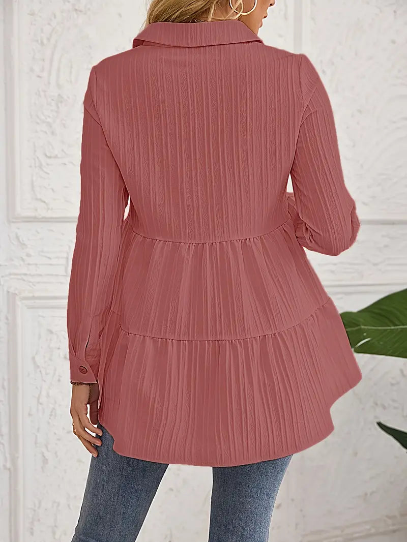 Majlinda - חולצה מסוגננת עם שרוולים ארוכים וכפתורים