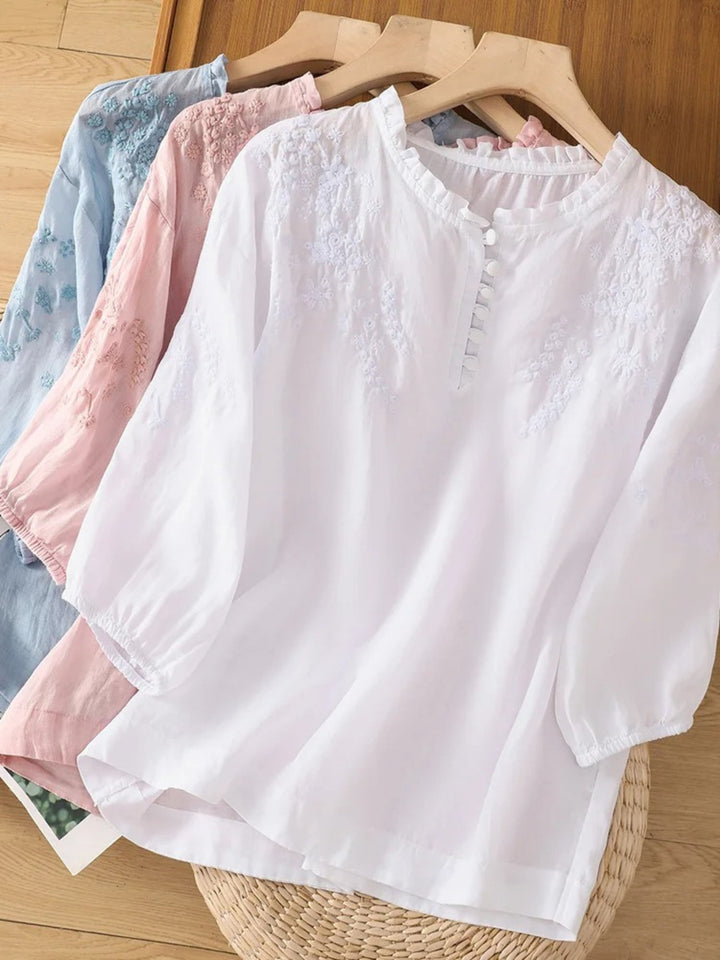 Kissina - חולצת כותנה רקומה