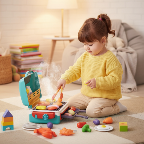 GrillMagic - סט משחק ברביקיו לוהט עם אוכל שמשנה צבע