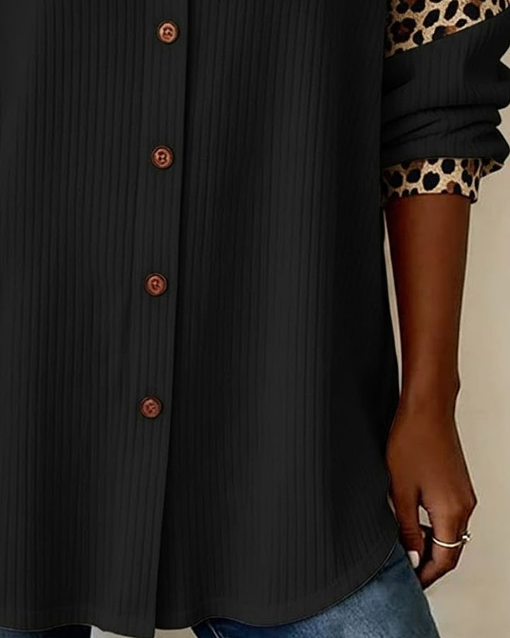 Jordana - חולצת כפתורים עם הדפס נמר