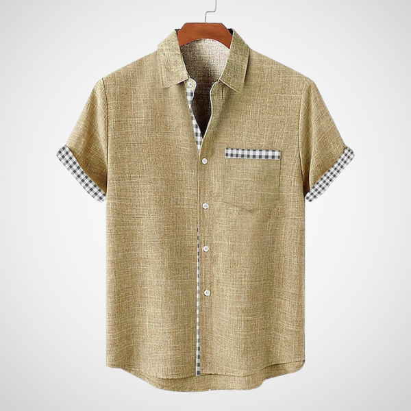 Christopher -חולצת פולו קצרה עם כיס בחזה