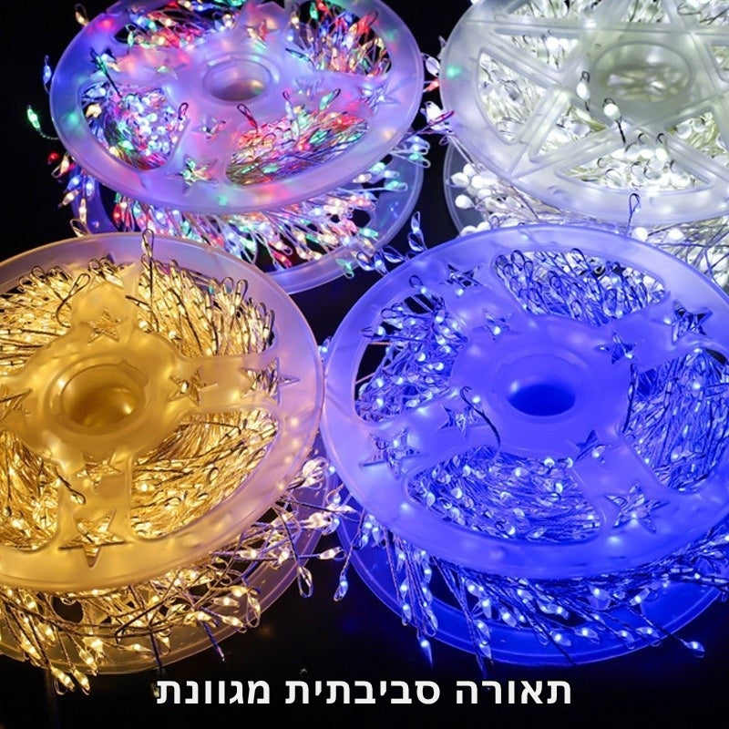 TwinkleWire - אורות זיקוקים מחוטי נחושת עם שלט רחוק