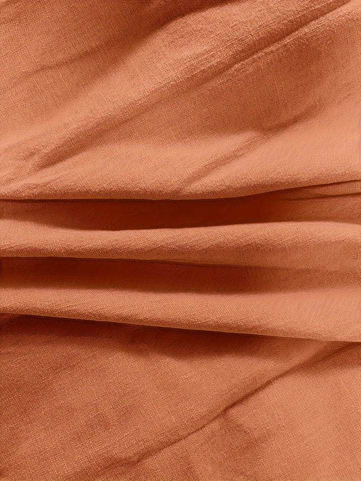 Priscilla - חולצת צווארון V עם שרוולים ארוכים וכפתורים בחזית