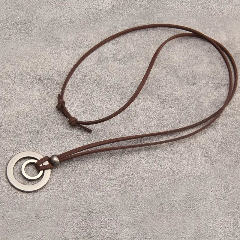 UnityRings - תליון מעגלים כפולים, שרשרת יוניסקס
