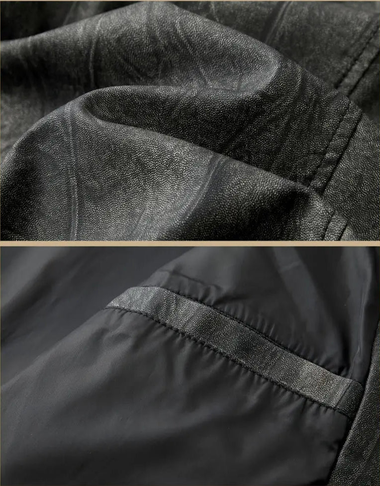 Julien - מעיל עור עם צווארון לוקומוטיב