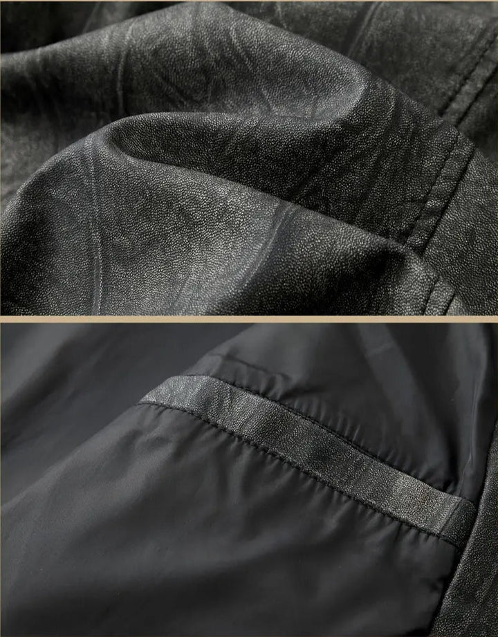 Julien - מעיל עור עם צווארון לוקומוטיב