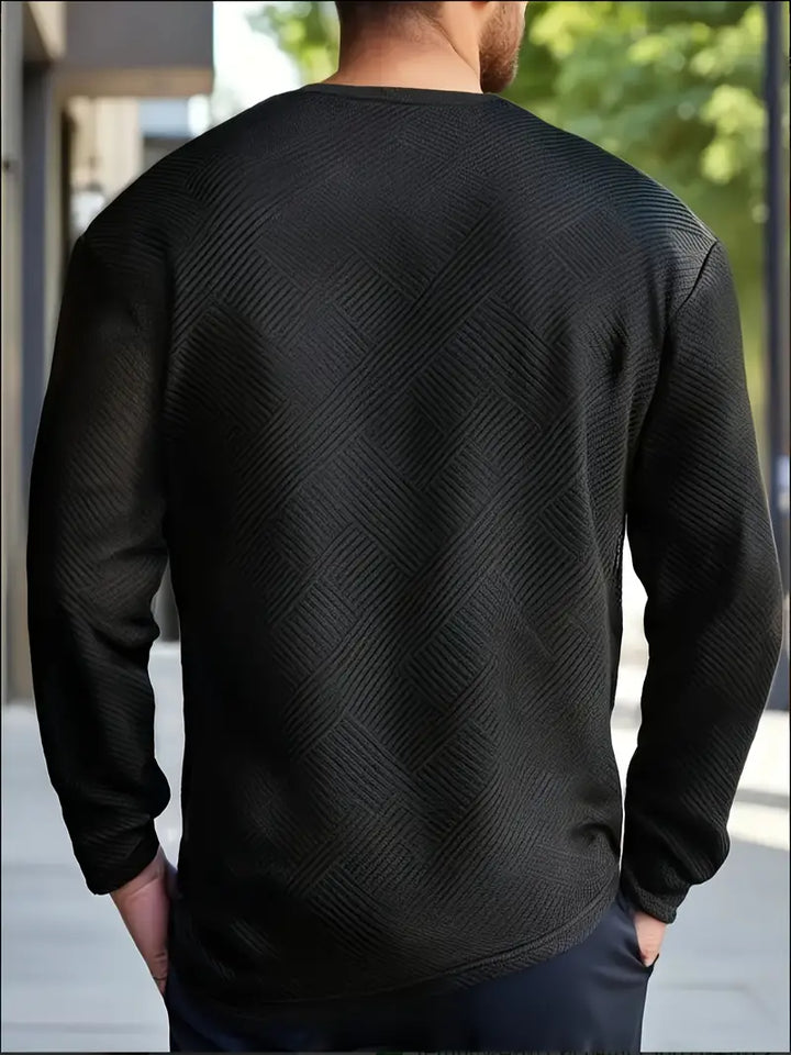 Malinga - סווטשירט עם דפוס גיאומטרי קז'ואלי ושרוולים ארוכים