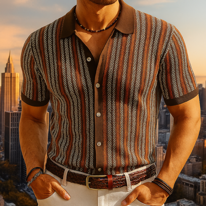 Stark - חולצה אלגנטית עם שרוולים קצרים וכפתורים