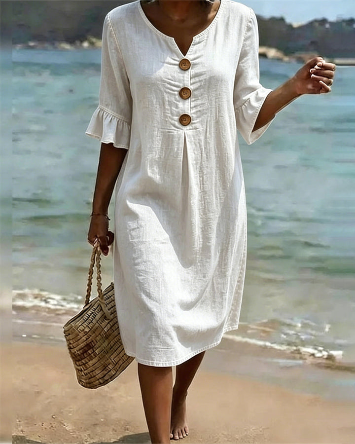 Fammke - שמלת עלים עם שרוולי ג'ינס