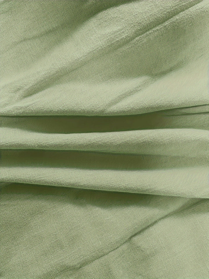 Priscilla - חולצת צווארון V עם שרוולים ארוכים וכפתורים בחזית