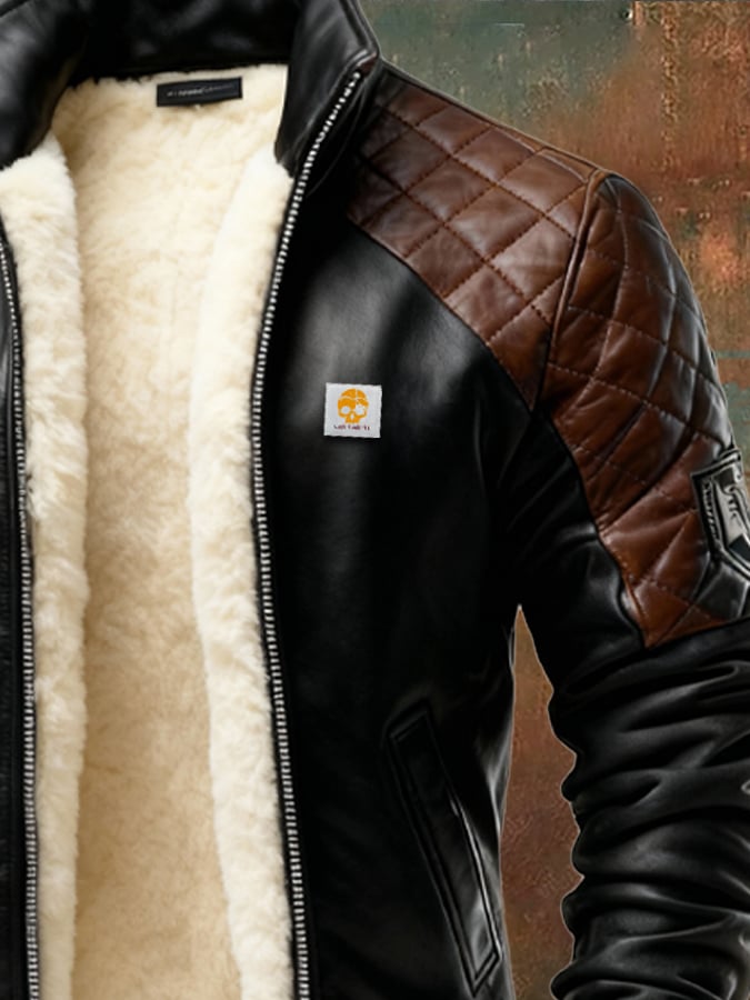 Enzo - מעיל עור מרופד בפלוש