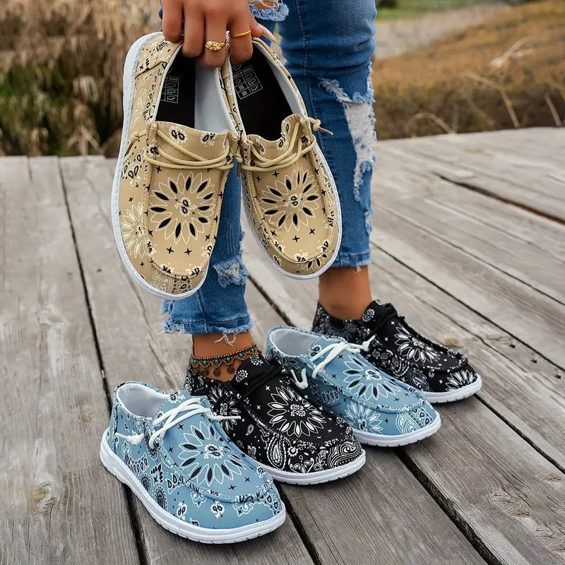 Isavella - נעלי קיץ קז'ואל עם דפוס פרחוני
