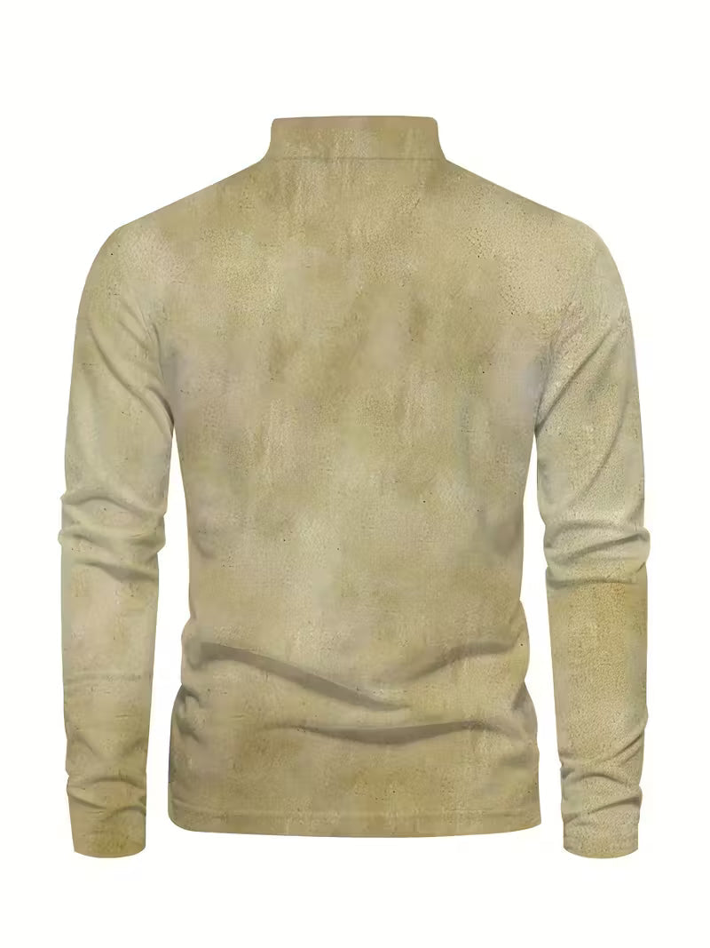 Giles - חולצת דש עם הדפס סירת מפרש תלת-ממדית מסוגננת