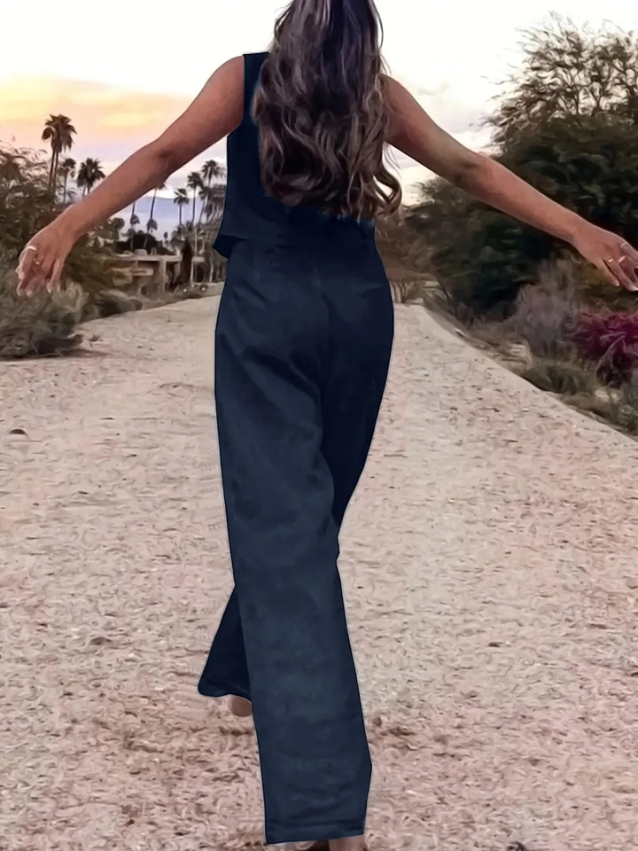 Jorja - סט אלגנטי ללא שרוולים בשני חלקים