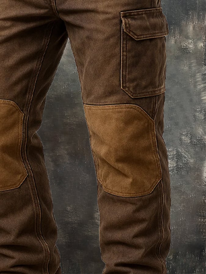 Zakary - מכנסי ברך עם תפרים בסגנון וינטג' ומראה משופשף