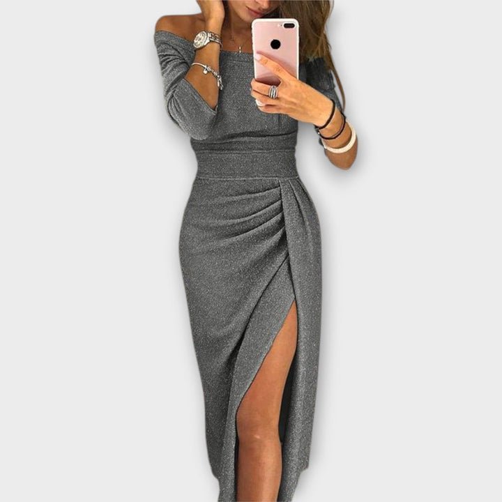 Minjee - שמלה אלגנטית עם כתפיים חשופות