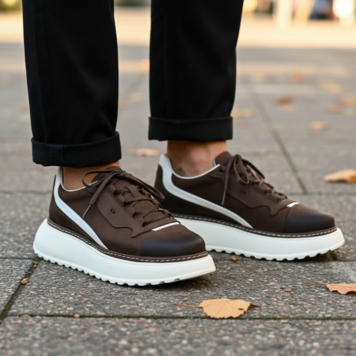 Douglas - נעלי ספורט מעור עם סוליה עבה