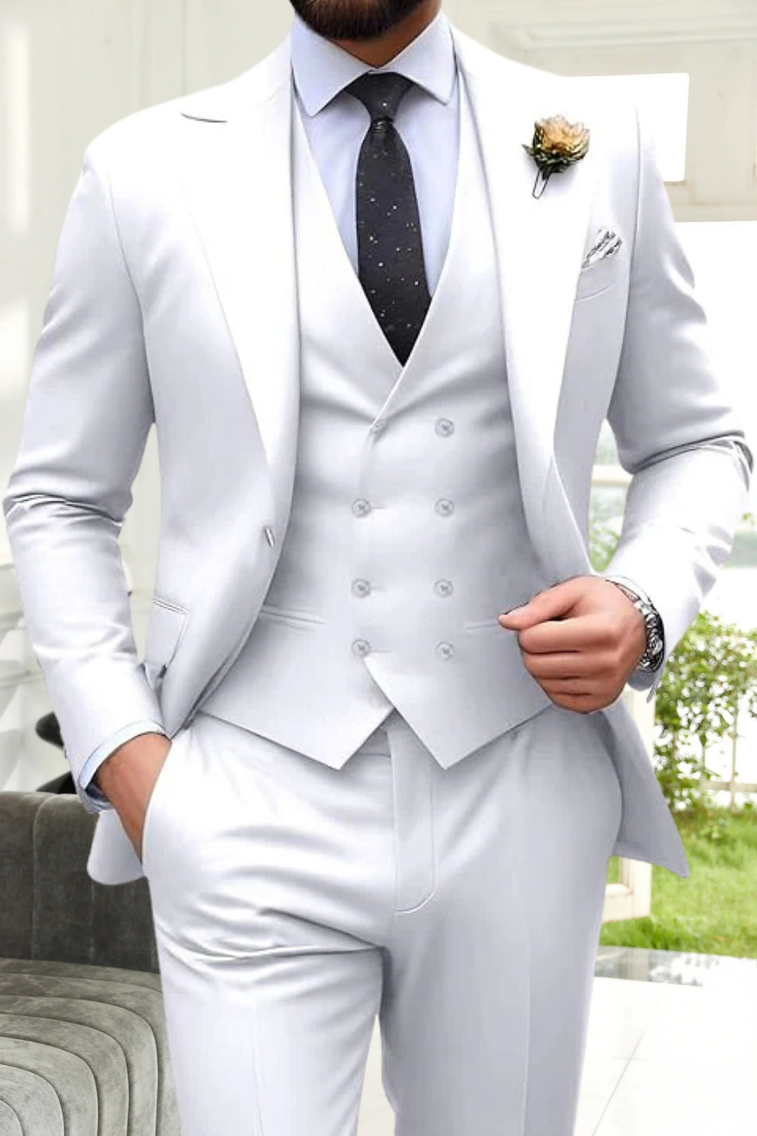 Gremist - חליפות 3 חלקים עם דש מחודד וחתך צר