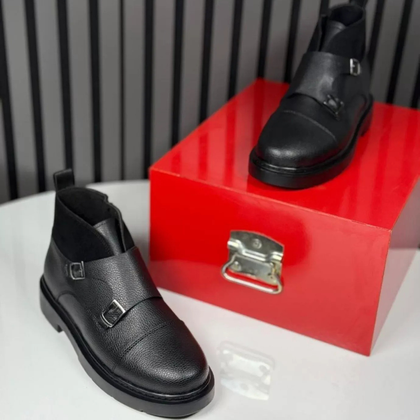 Abner - מגפי עור עם רצועת נזיר