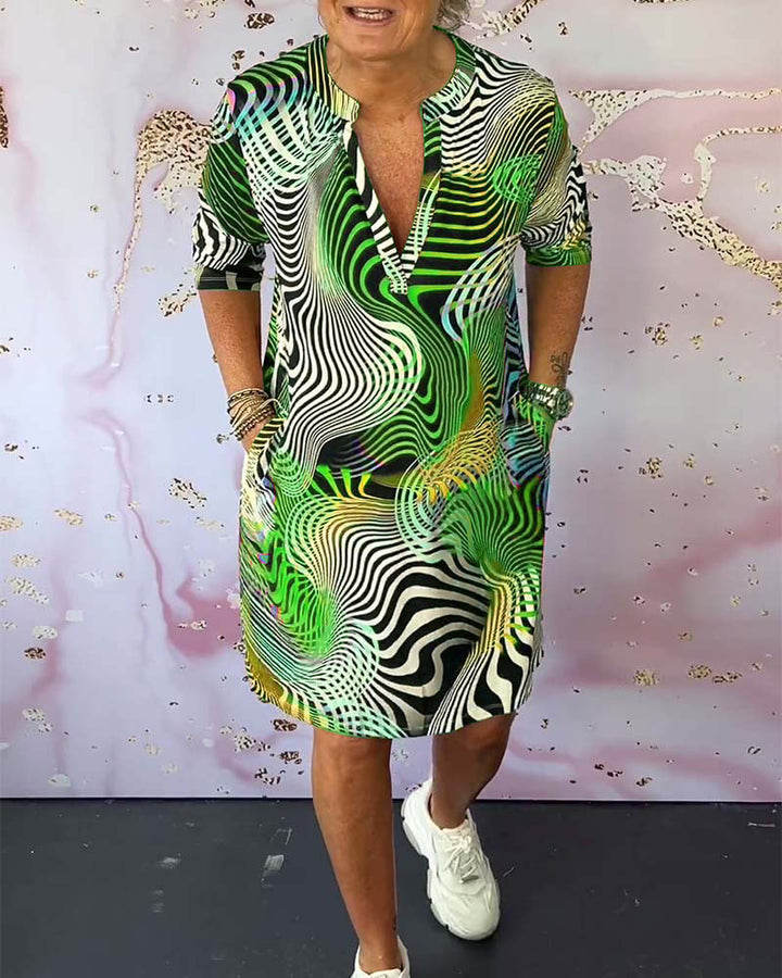 Diane - שמלה צבעונית עם מחשוף