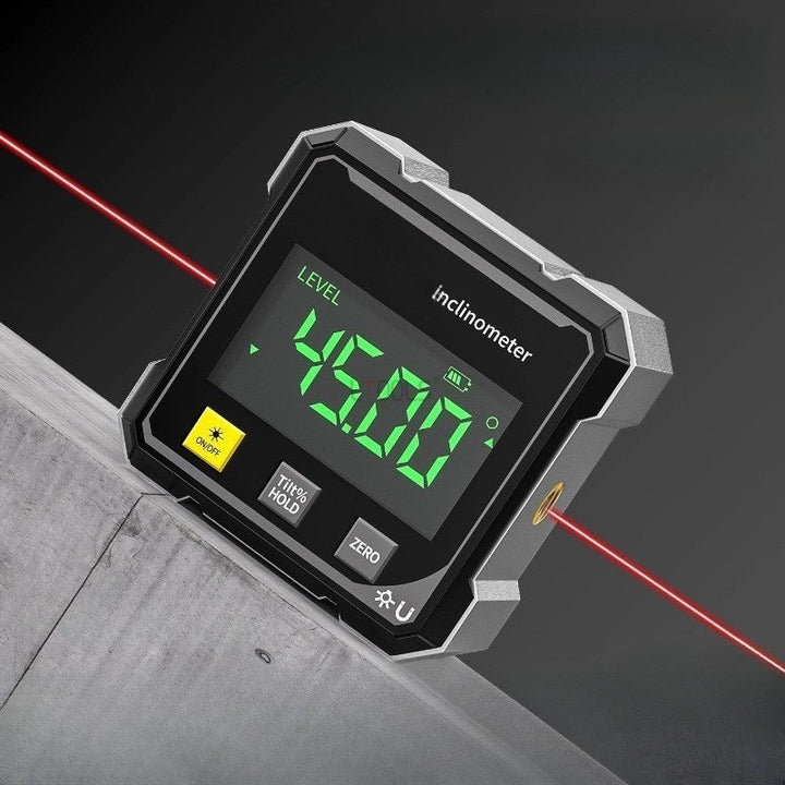 MagPro - מד זווית דיגיטלי מגנטי בעל 4 צדדים עם לייזר