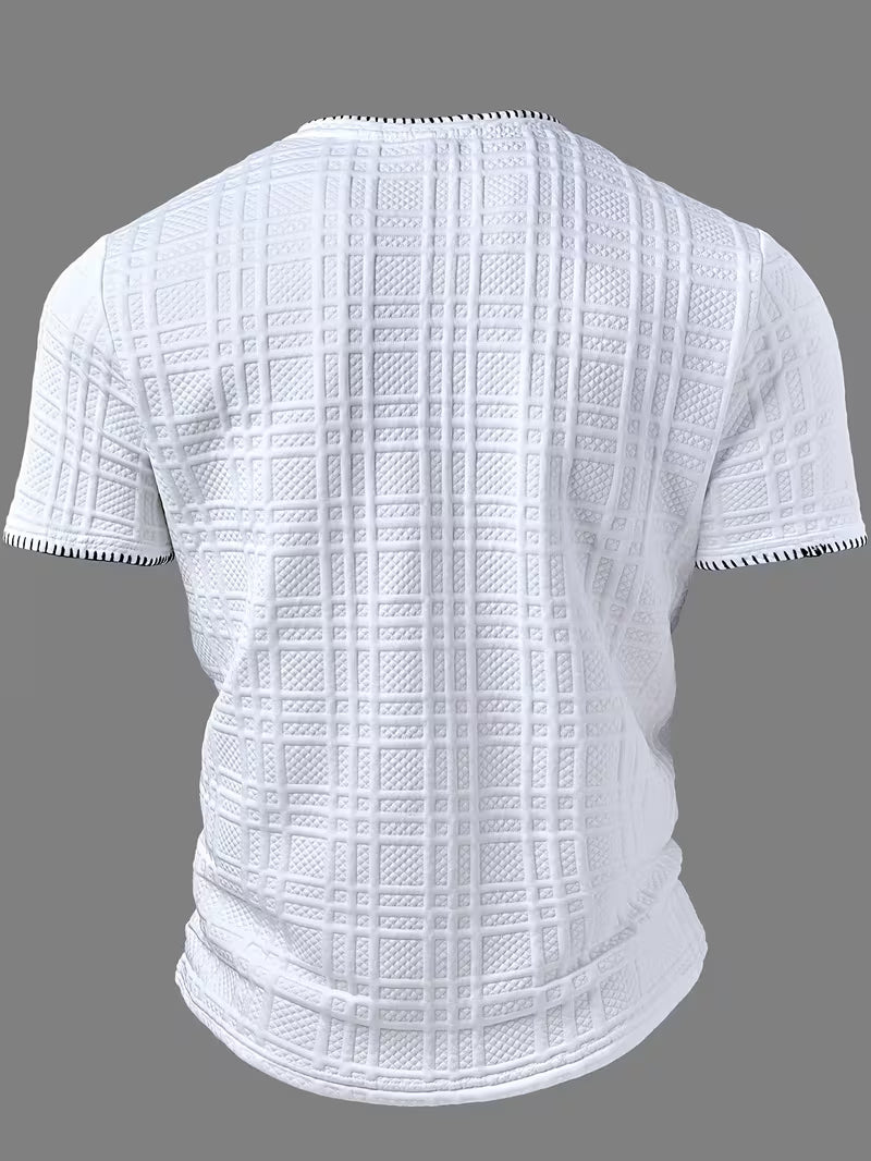 Layton - חולצת טי עם צווארון הנלי, מרקם, שרוולים קצרים