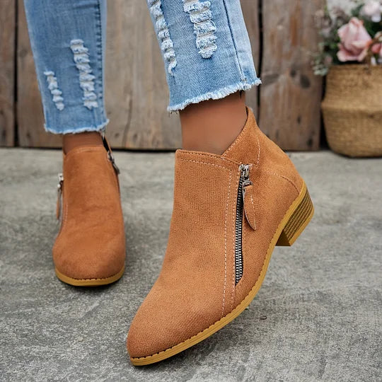 Farah - מגפי קרסול מעור אורטופדיים עם רוכסן